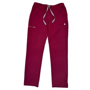 Figs Burgundy High Waisted Yola Skinny Scrub Pants